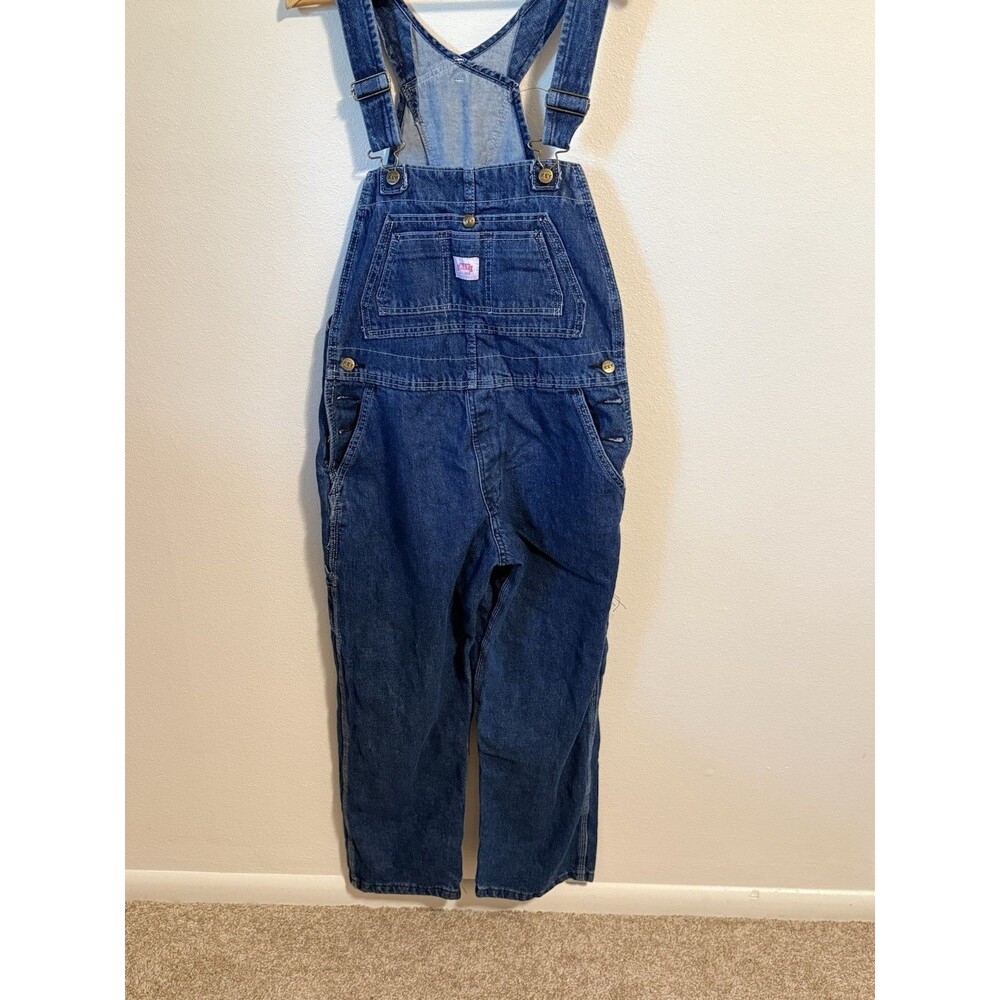 Key Blue Denim Bib Overalls Women's Size 12 Short Work Chore Utility Jean Farm